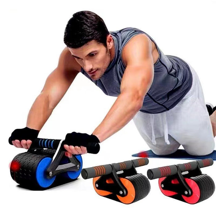 Double Wheel Abdominal Exerciser Women Men Automatic Rebound Ab Wheel Roller Waist Trainer Gym Sports Home Exercise Devices